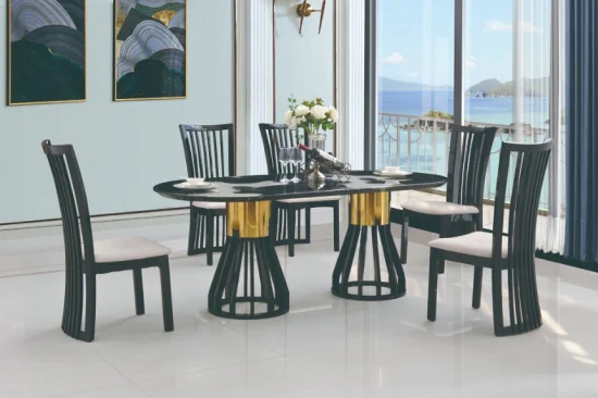 Традиционный обеденный стул для домашней мебели в стиле ретро из черного массива дерева