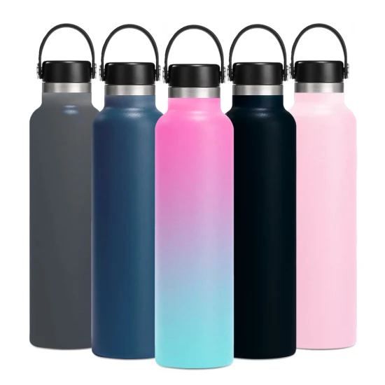 Герметичный спортивный термос Hydro Slim без BPA, вакуумная бутылка для воды на 24 унции, спортивная бутылка для воды со стандартным горлышком и изоляцией из нержавеющей стали с гибкой крышкой